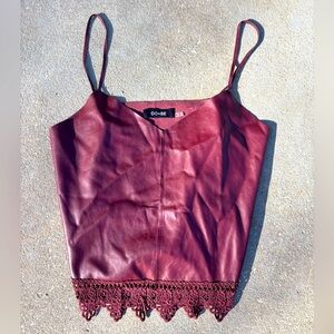 Do + Be Vegan Leather top — Size Medium